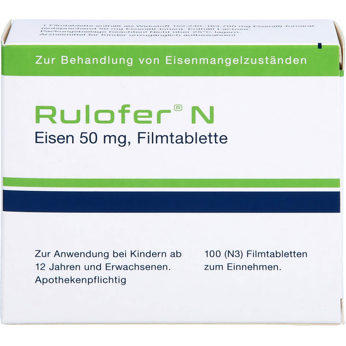 Rulofer N Eisen 50 mg Filmtabletten, 100 St. Tabletten