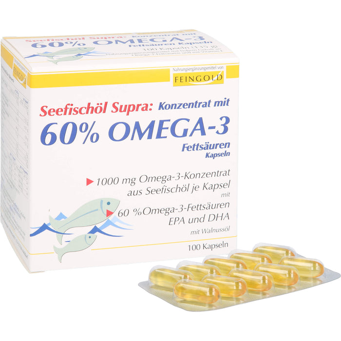 Seefischöl Supra mit 60% Omega-3-Fettsäuren Weichk, 100 St KAP