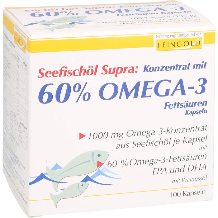 Seefischöl Supra mit 60% Omega-3-Fettsäuren Weichk, 100 St KAP