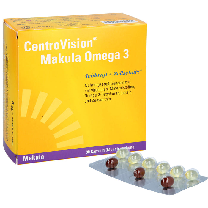CentroVision Makula Omega 3 Kapseln für Sehkraft und Zellschutz, 90 St. Kapseln
