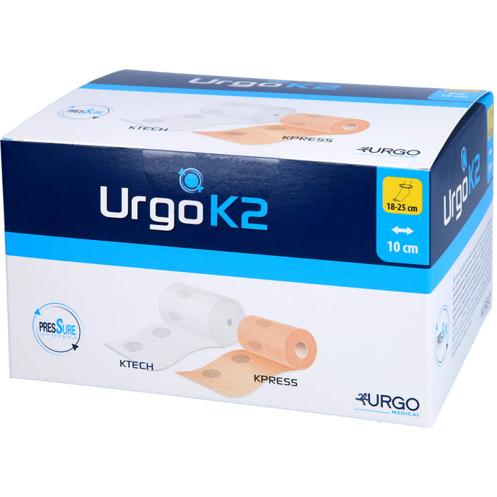 UrgoK2 zweilagiger Kompressionsverband mit Druckindikator Knöchelumfang 18 - 25 cm 10 cm breit, 1 pcs. Bandage
