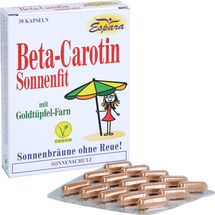 Espara Beta-Carotin Sonnenfit mit Goldtüpfel-Farn Kapseln für Sonnenbräune ohne Reue, 30 pc Capsules