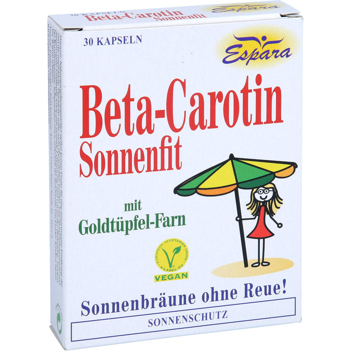 Espara Beta-Carotin Sonnenfit mit Goldtüpfel-Farn Kapseln für Sonnenbräune ohne Reue, 30 pc Capsules