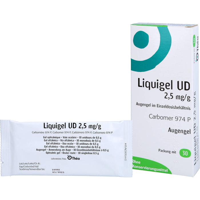 Liquigel UD 2,5 mg/g Augengel, 30 pcs. Single-dose pipettes