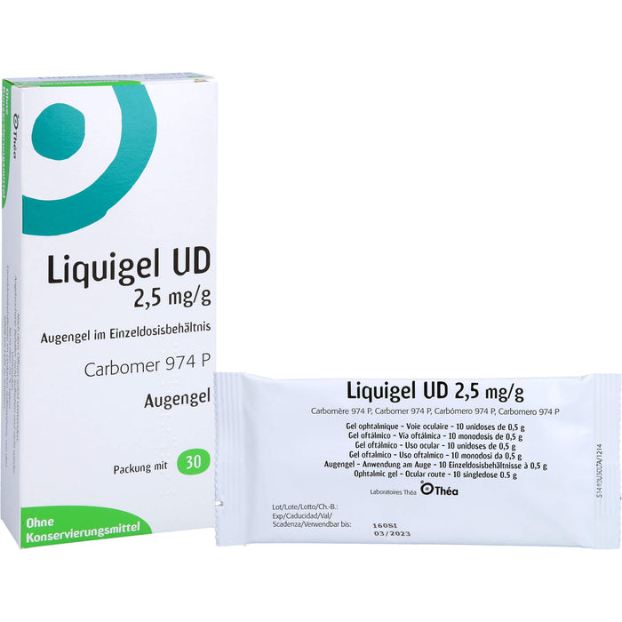 Liquigel UD 2,5 mg/g Augengel, 30 pcs. Single-dose pipettes