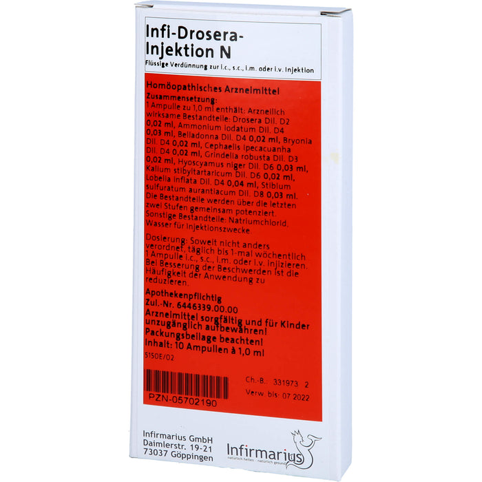 Infi-Drosera-Injektion N Ampullen, 10 pcs. Ampoules