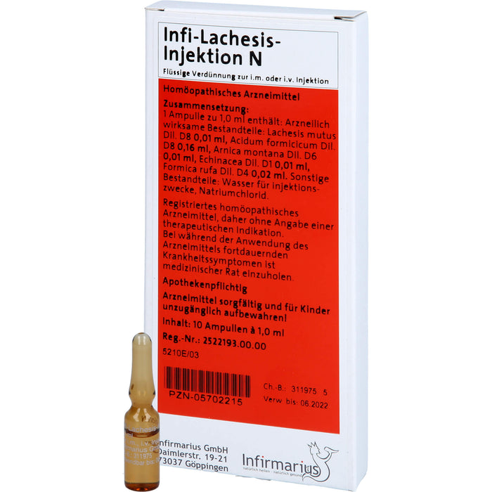 Infi Lachesis Injektion N flüssige Verdünnung, 10 St. Ampullen