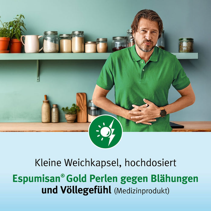 Espumisan Gold Perlen gegen Blähungen (Medizinprodukt), 40 St. Kapseln