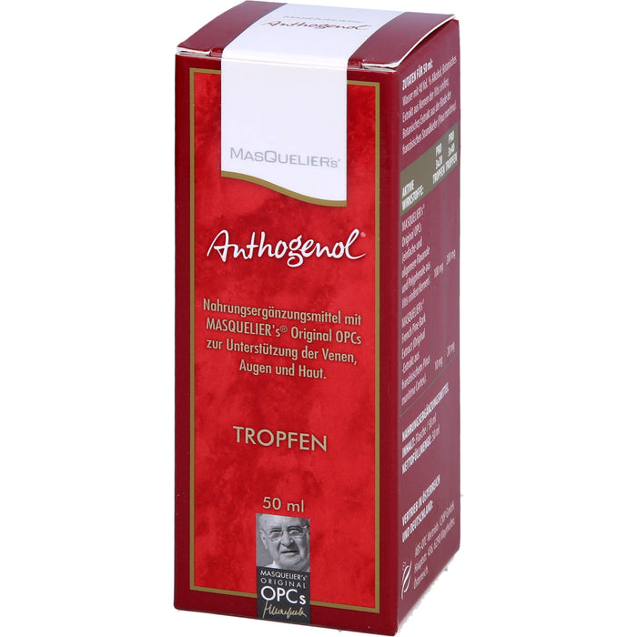 MASQUELIERs Anthogenol OPC Tropfen zur Unterstützung der Venen, Augen und Haut, 50 ml Solution