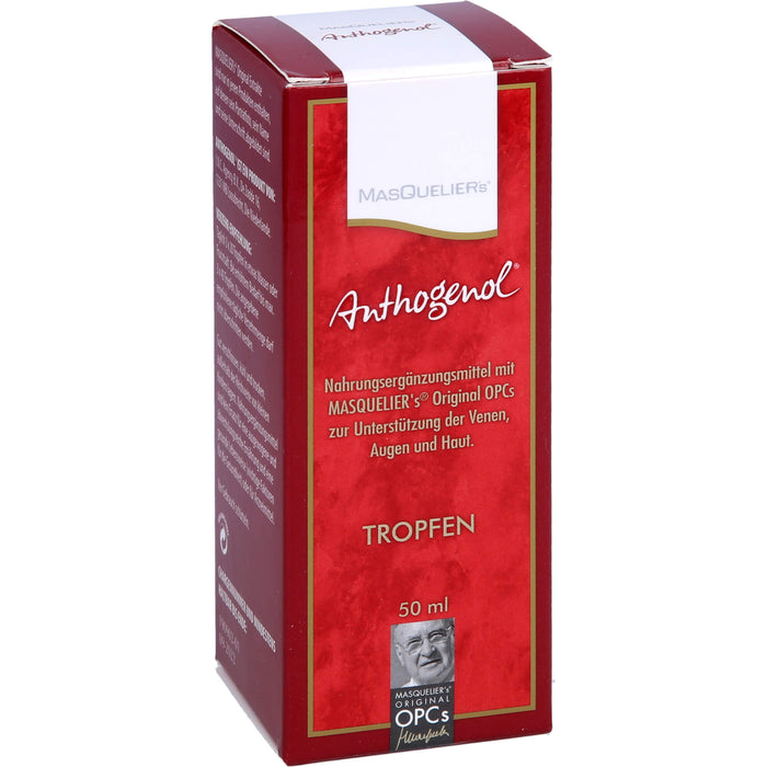 MASQUELIERs Anthogenol OPC Tropfen zur Unterstützung der Venen, Augen und Haut, 50 ml Solution