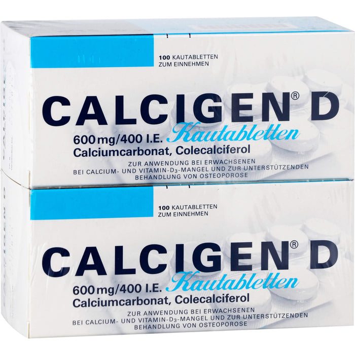 CALCIGEN D 600 mg / 400 I.E. Kautabletten bei Calcium- und Vitamin D3-Mangel, 200 pcs. Tablets