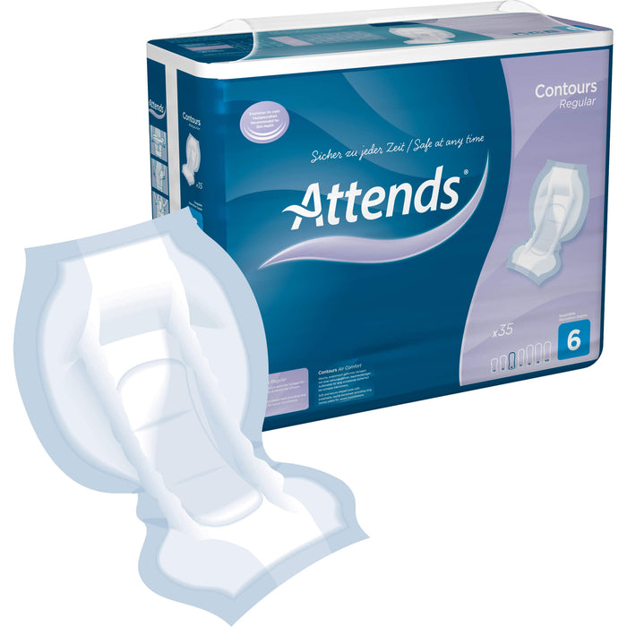 Attends Contours Regular 6 Vorlagen bei starker Inkontinenz, 35 pcs. Insoles