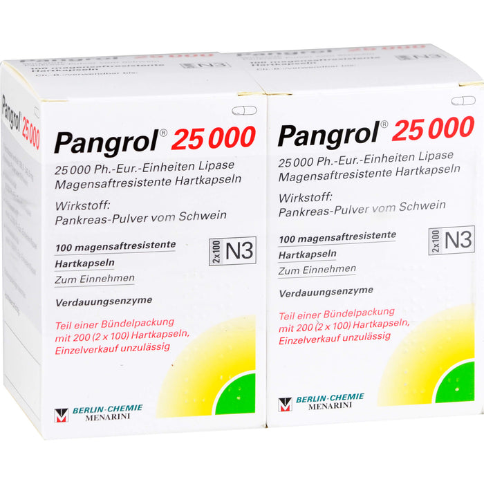 Pangrol® 25 000, 25 000 Ph.-Eur.-Einheiten Lipase Magensaftresistente Hartkapseln, 200 pcs. Capsules