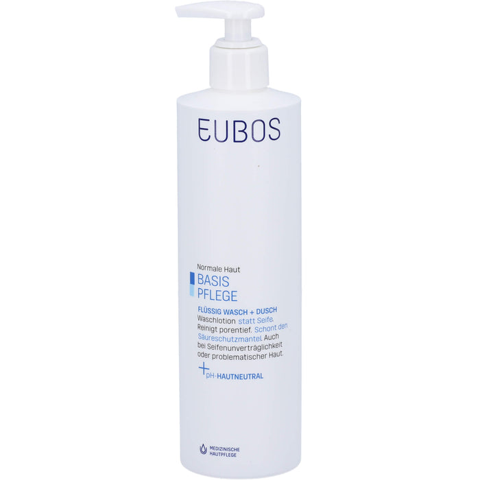EUBOS flüssige Waschlotion für normale Haut blau pH neutral mit Dosierspender, 400 ml Lösung