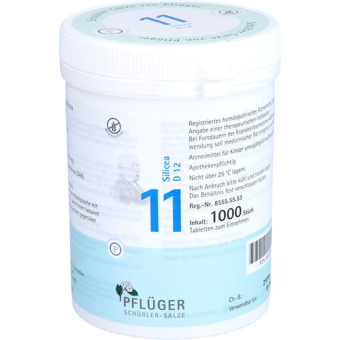 Pflüger Biochemie Nr.11 Silicea D12 Tabletten, 1000 pc Tablettes