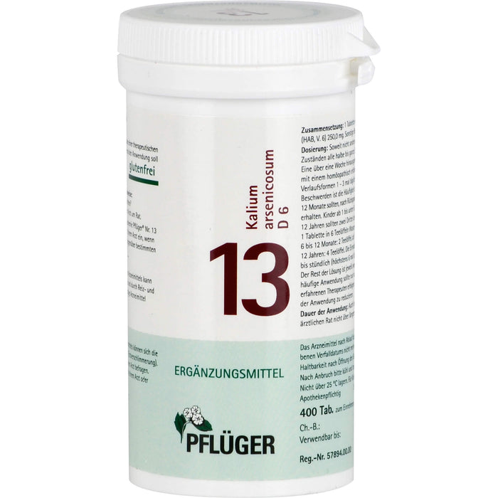 Pflüger Biochemie Nr.13 Kalium arsenicosum D6 Tabletten, 400 St. Tabletten