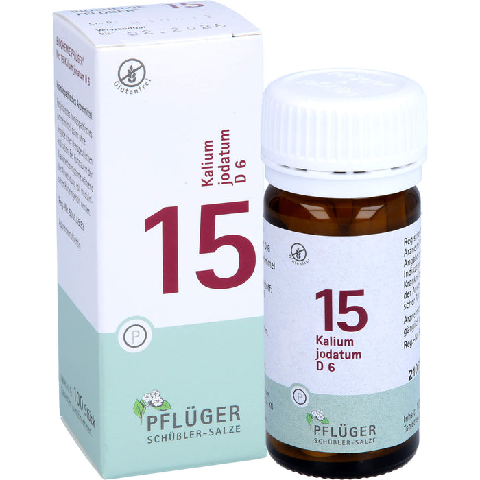 Pflüger Biochemie Nr.15 Kalium jodatum D6 Tabletten, 100 pc Tablettes