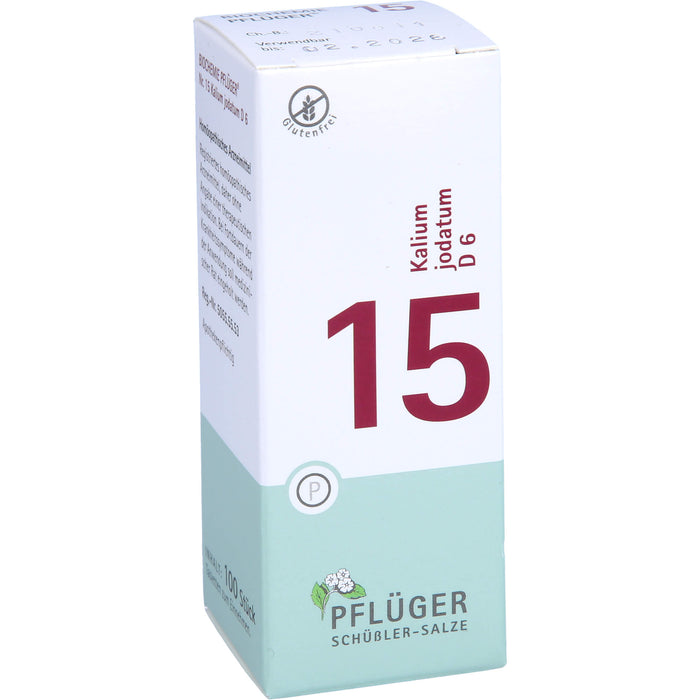 Pflüger Biochemie Nr.15 Kalium jodatum D6 Tabletten, 100 pc Tablettes