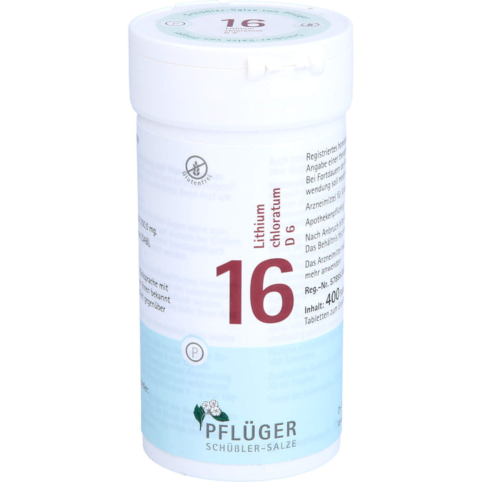 Biochemie Nr.16 Lithium chloratum D6 Pflüger Tbl., 400 pc Tablettes