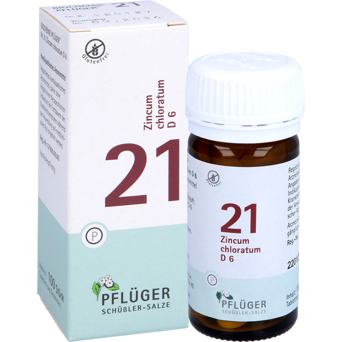 Pflüger Biochemie Nr.21 Zincum chloratum D6 Tabletten, 100 pc Tablettes