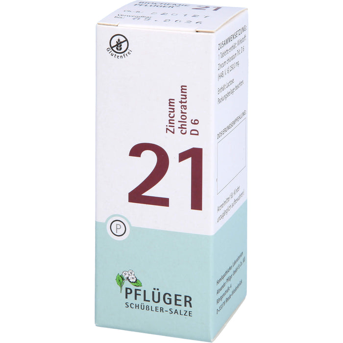 Pflüger Biochemie Nr.21 Zincum chloratum D6 Tabletten, 100 pc Tablettes