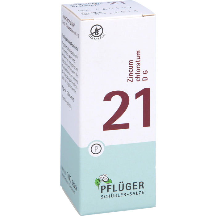 Pflüger Biochemie Nr.21 Zincum chloratum D6 Tabletten, 100 pcs. Tablets