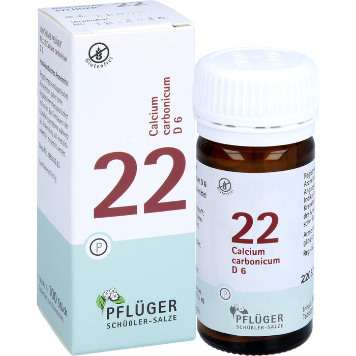 Pflüger Biochemie Nr.22 Calcium carbonicum D6 Tabletten, 100 pcs. Tablets