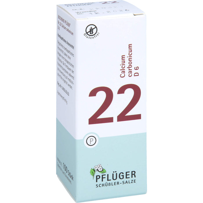 Pflüger Biochemie Nr.22 Calcium carbonicum D6 Tabletten, 100 pcs. Tablets