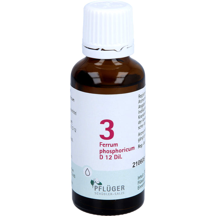 Pflüger Biochemie Nr.3 Ferrum phosphoricum D12 Dilution, 30 ml Solution