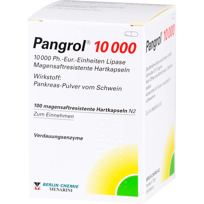 Pangrol 10 000 Lipase Hartkapseln mit Verdauungsenzymen, 100 pc Capsules