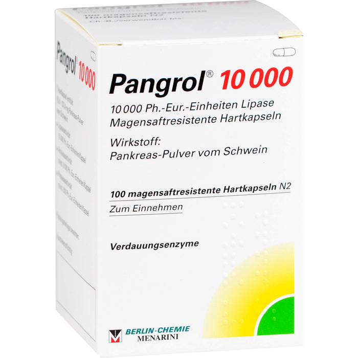 Pangrol 10 000 Lipase Hartkapseln mit Verdauungsenzymen, 100 pc Capsules