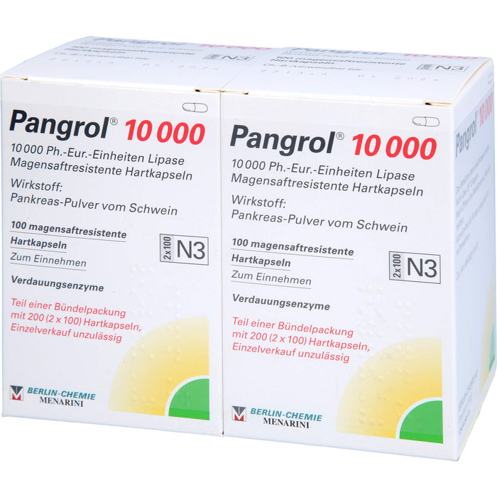 Pangrol  10 000, 10 000 Ph.-Eur.-Einheiten Lipase Magensaftresistente Hartkapseln, 200 pcs. Capsules