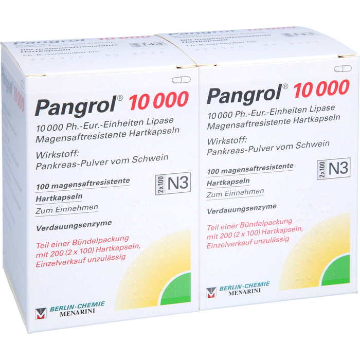 Pangrol  10 000, 10 000 Ph.-Eur.-Einheiten Lipase Magensaftresistente Hartkapseln, 200 pcs. Capsules