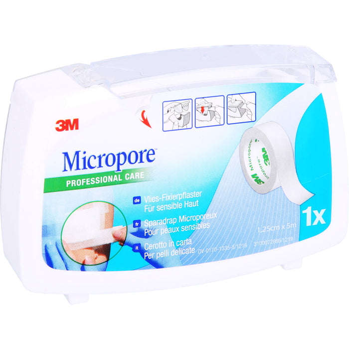 MICROPORE 1,25CMX5M ROLLENPFLASTER, 1 pcs. Patch