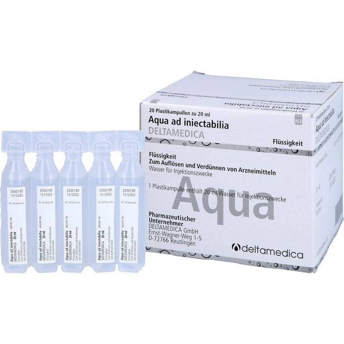 DELTAMEDICA Aqua ad injectabilia 20 ml Lösung, 20 pc Ampoules