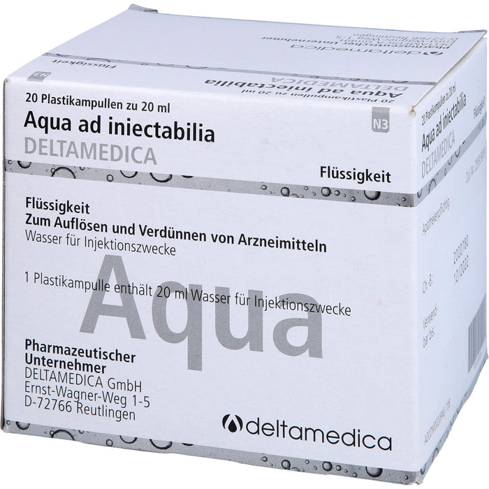 DELTAMEDICA Aqua ad injectabilia 20 ml Lösung, 20 pc Ampoules