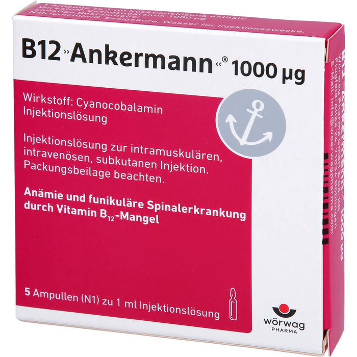 B12 Ankermann  1000 µg, Injektionslösung, 5 St. Ampullen