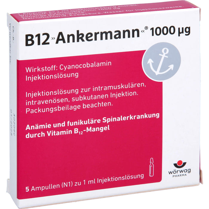 B12 Ankermann  1000 µg, Injektionslösung, 5 St. Ampullen