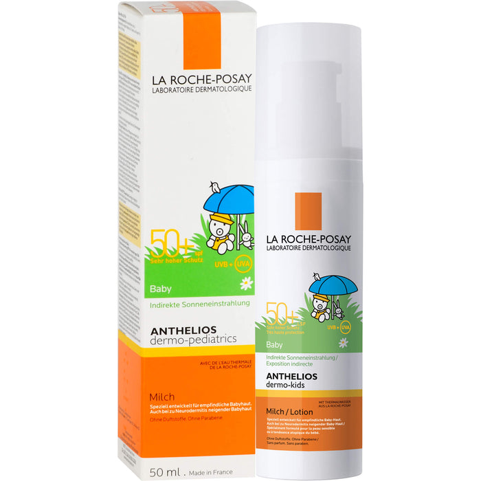La Roche-Posay Anthelios Dermo-Kids LSF 50+ Baby-Milch hohe Verträglichkeit und extra wasserfest, 50 ml Cream
