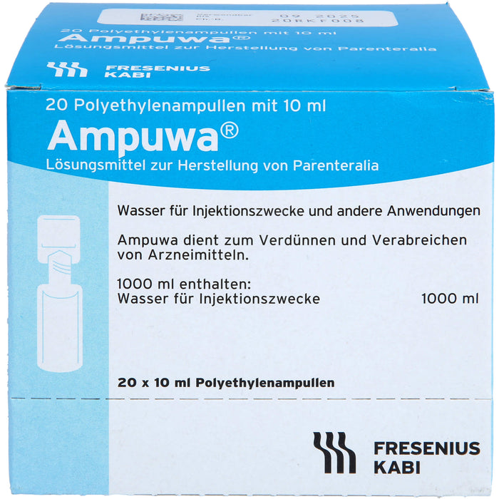 Ampuwa , Lösungsmittel zur Herstellung von Parenteralia Polyethylenampullen, 10 ml, 200 ml Lösung