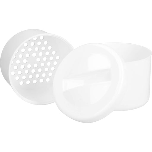 Prothesenbehälter weiß m. Deckel u. Einsatz, 1 St. Packung