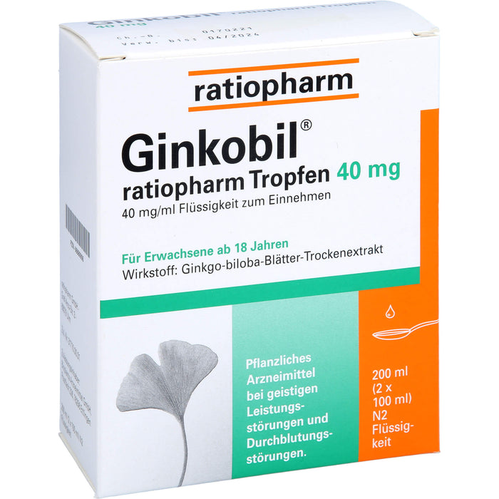 Ginkobil® ratiopharm Tropfen 40 mg, 200 ml TRO