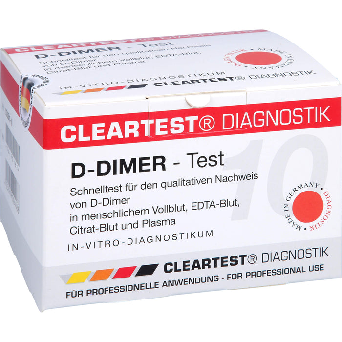 Cleartest D-Dimer Test Vollblut TVT LE DIC, 10 pc Test