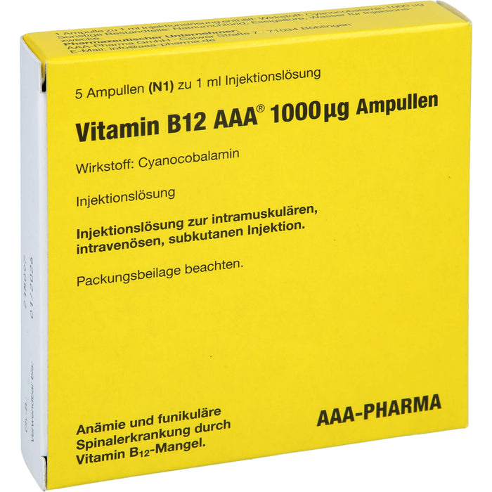 Vitamin B12 AAA  1000 µg Ampullen, 5 ml Solution