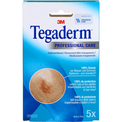 3M Tegaderm Film 6 x 7 cm atmungsaktiver Transparentverband, 5 St. Pflaster