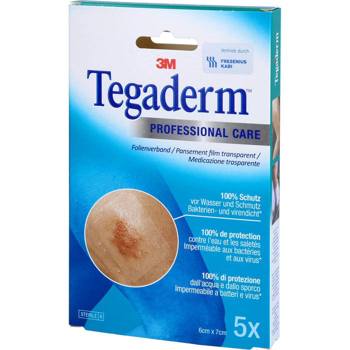 3M Tegaderm Film 6 x 7 cm atmungsaktiver Transparentverband, 5 pc Pansement