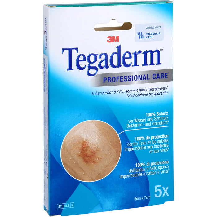 3M Tegaderm Film 6 x 7 cm atmungsaktiver Transparentverband, 5 pc Pansement