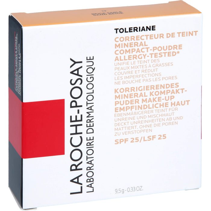 La Roche-Posay Toleriane korrigierendes Mineral Kompaktpuder Make-up Nr. 13 Sand Beige für empfindliche Haut, 9 g Poudre