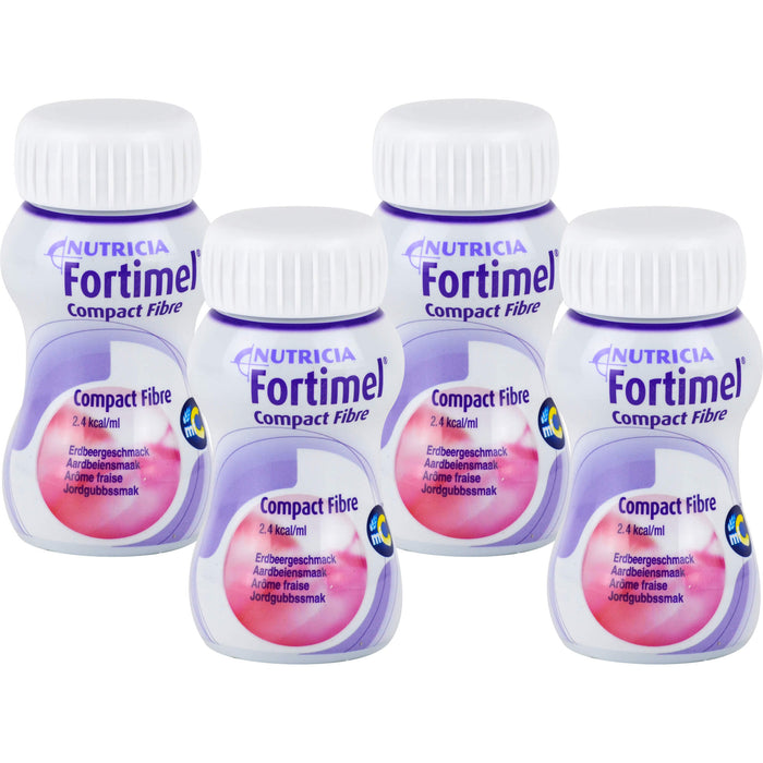 Fortimel Compact Fibre Trinknahrung mit Erdbeergeschmack, 125 ml Lösung