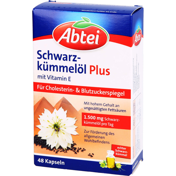 Abtei Schwarzkümmelöl Plus Kapseln für den Cholesterinspiegel, 48 pc Capsules